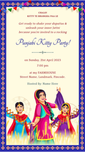 Punjabi Theme Kitty Party Invitation