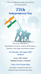 Invitation for Independence Day Celebration