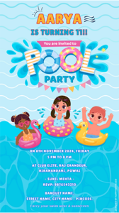 Pool Party Birthday Invitation
