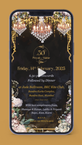 50th Wedding Anniversary Invitation Card for Video for Whatsapp Golden Jubilee Party