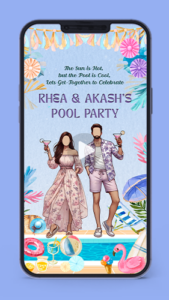 Pool Party Invitation Card Design Video Card for Wedding Birthday Cocktail Summer