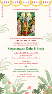 Whatsapp Satyanarayan Pooja Invitation