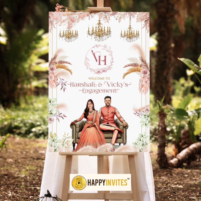 Engagement Welcome Board Design Happy Invites