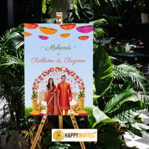 Mehndi Welcome Board with Caricature