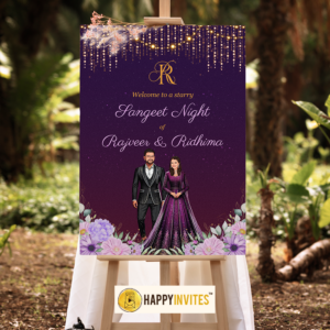 Sangeet Welcome Board with Caricature