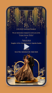 Engagement Sangeet Reception Invitation 2025 Digital Video Card