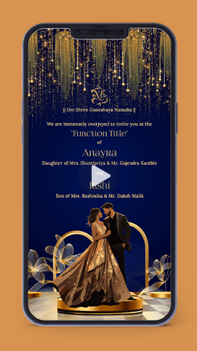 Engagement Sangeet Reception Invitation 2025 Digital Video Card