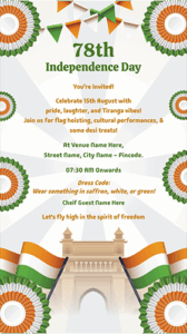Flag Hoisting on Independence Day Invitation
