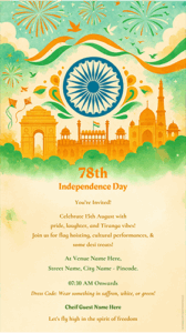 Independence Day Invitation Card