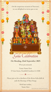 Traditional Navaratri Golu Invitation Card