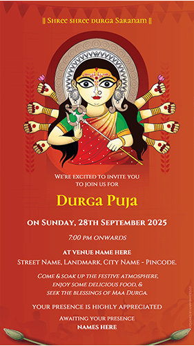 Bengali Durga Puja Invitation Card