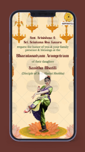 Bharatanatyam Arangetram Ceremony Invitation Video