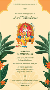 Invitation Card for Biswakarma Puja