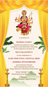 Mata Ka Jagran Invitation Card Online