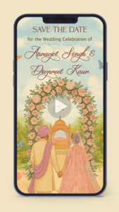 Sikh Wedding Save the Date Invitation