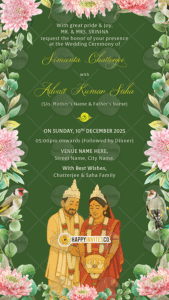 Floral Bengali Wedding Invitation Card