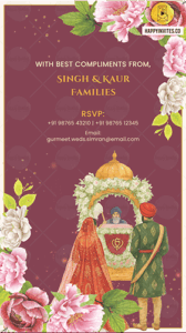 Floral Sikh Wedding Invitation Video 7