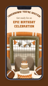 Football Theme Birthday Invitation Video