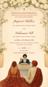 Modern Sikh Punjabi Wedding Invitation Card
