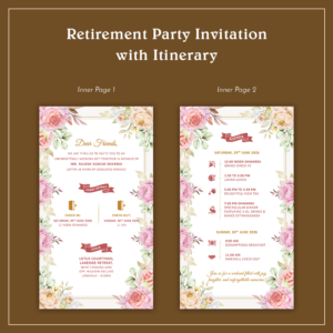 Retirement Party Invitation Card with Itinerary