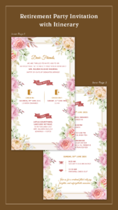 Retirement Party Invitation Card with Itinerary_1