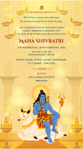 Editable Mahashivratri Invitation Card